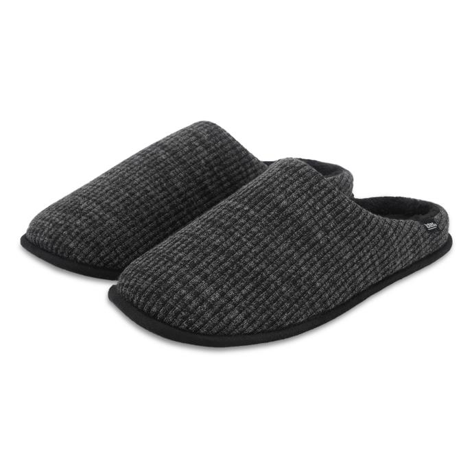 totes toasties® Mens Cord Mule Slippers Grey Extra Image 2